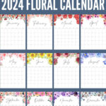 2024 Free Printable Floral Wall Calendar   The Crazy Craft Lady | 2024 Wall Calendar Printable