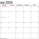 2024 January Calendars   Handy Calendars | 2024 Printable Calendar By Month With Holidays