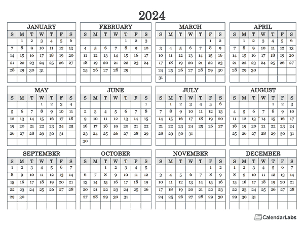 2024 Landscape Printable Calendar - Free Printable Templates | Free Calendar 2024 Printable