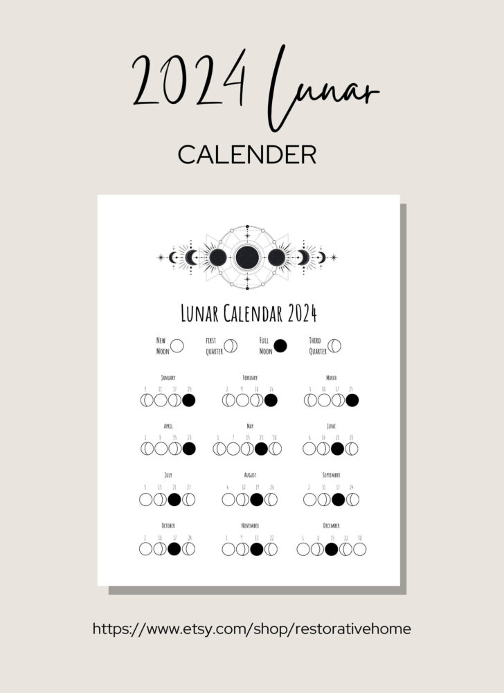 2024 Full Moon Calendar Printable | Calendar 2024