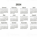 2024 Monday Start Horizontal Black And White Calendar Template |  Calendar 2024