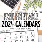 2024 Monthly Calendar (Free Leap Year Calendar)   Cute Freebies | Calendar 2024 Monthly Printable