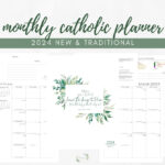 2024 Monthly Catholic Planner Printable Pdf: Monthly Calendar   Etsy |  Calendar 2024