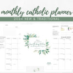 2024 Monthly Catholic Planner Printable Pdf: Monthly Calendar   Etsy | Printable Liturgical Calendar 2024