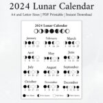 2024 Moon Calendar Moon Phase Calendar Lunar Calendar 2024   Etsy Uk | Lunar Calendar 2024 Printable