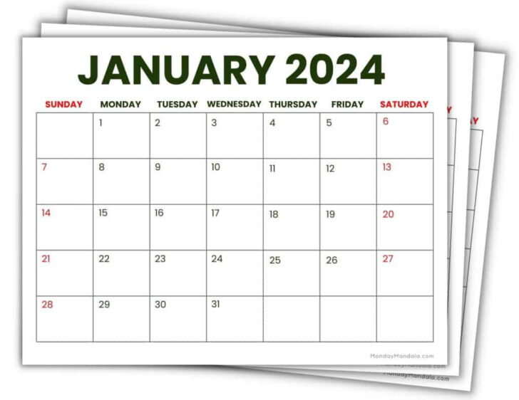 2024 Printable Calendar By Month with Holidays | Calendar 2024