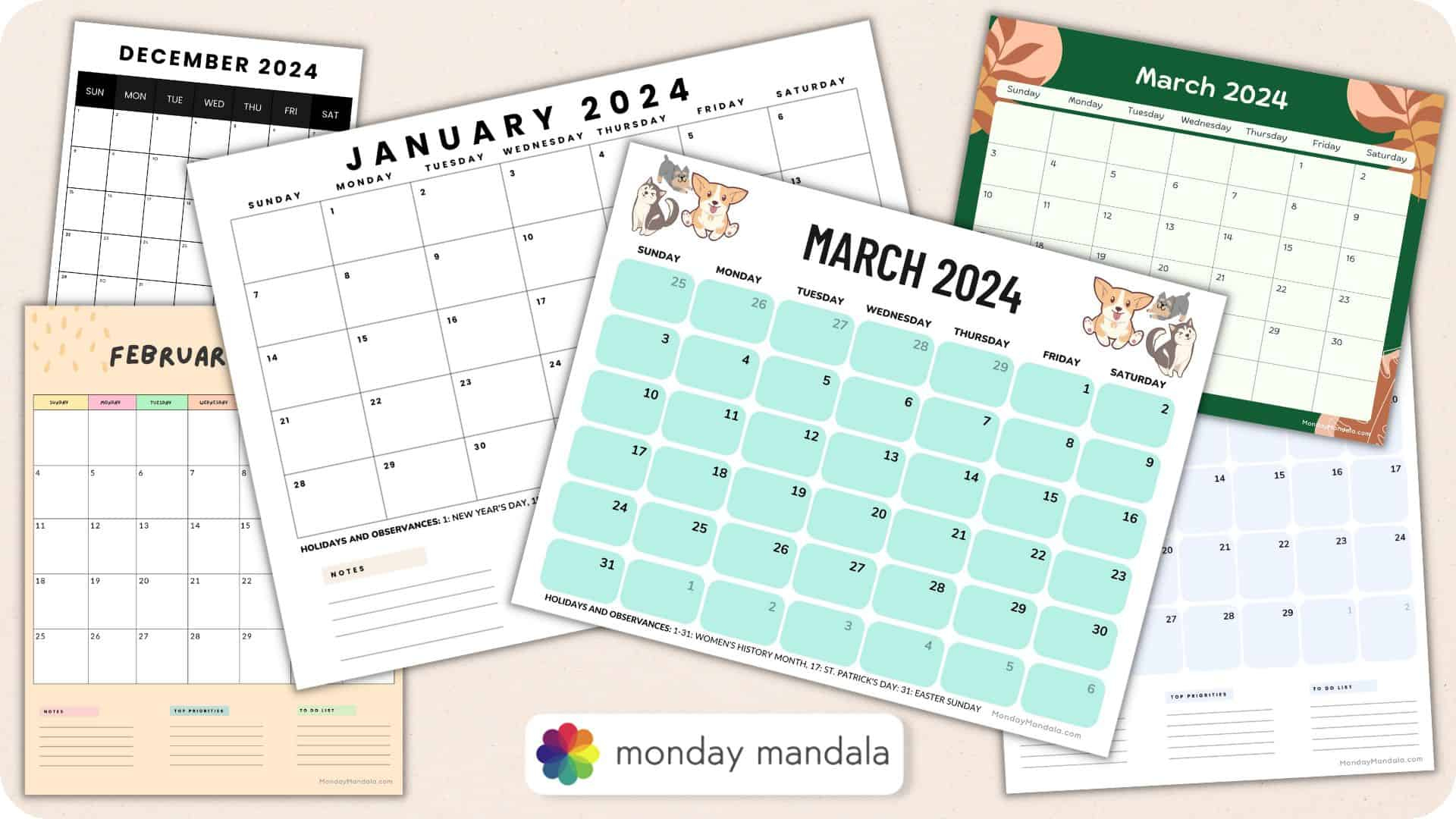 2024 Printable Calendars (56 Free Pdf Printables) |  Calendar 2024