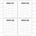 2024 Quarterly Calendar Printable Blank Dated Quarterly Year View | 2024 Printable Quarterly Calendar