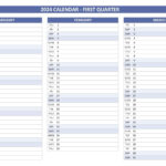 2024 Quarterly Calendar To Print |  Calendar 2024