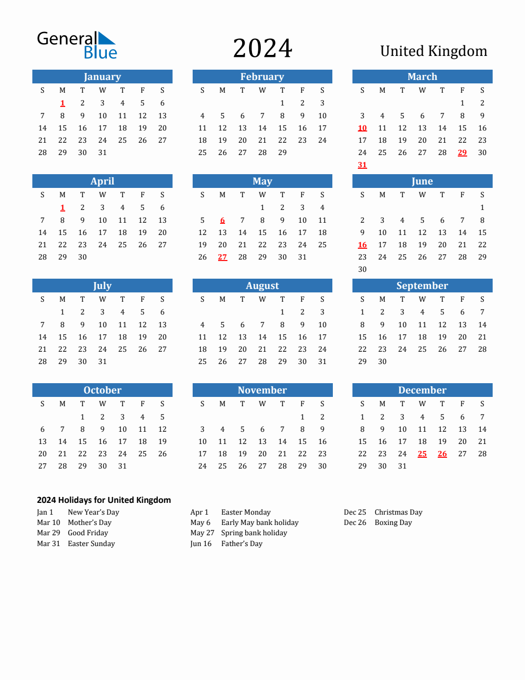 Free Printable Monthly Calendar 2024 Uk Calendar 2024 Printable