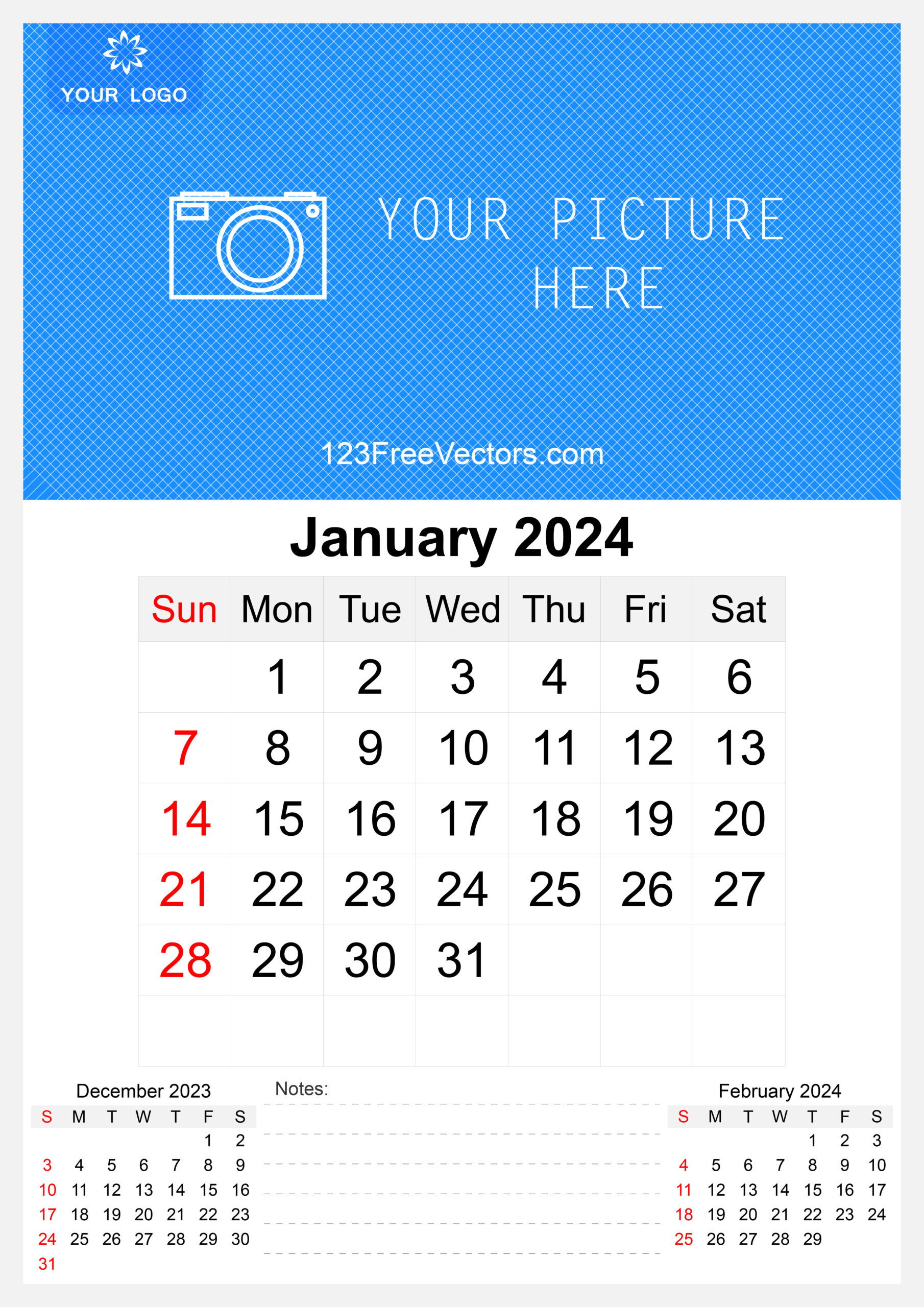 2024 Wall Calendar Templates: 48 Free Printables And Editable Ai | Wall Calendar 2024 Printable