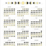 2024 Year Moon Calendar Template, Moonlight Activity Stages | 2024 Full Moon Calendar Printable