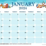 52 January 2024 Calendars (Free Pdf Printables) | January 2024 Calendar Printable Free Download