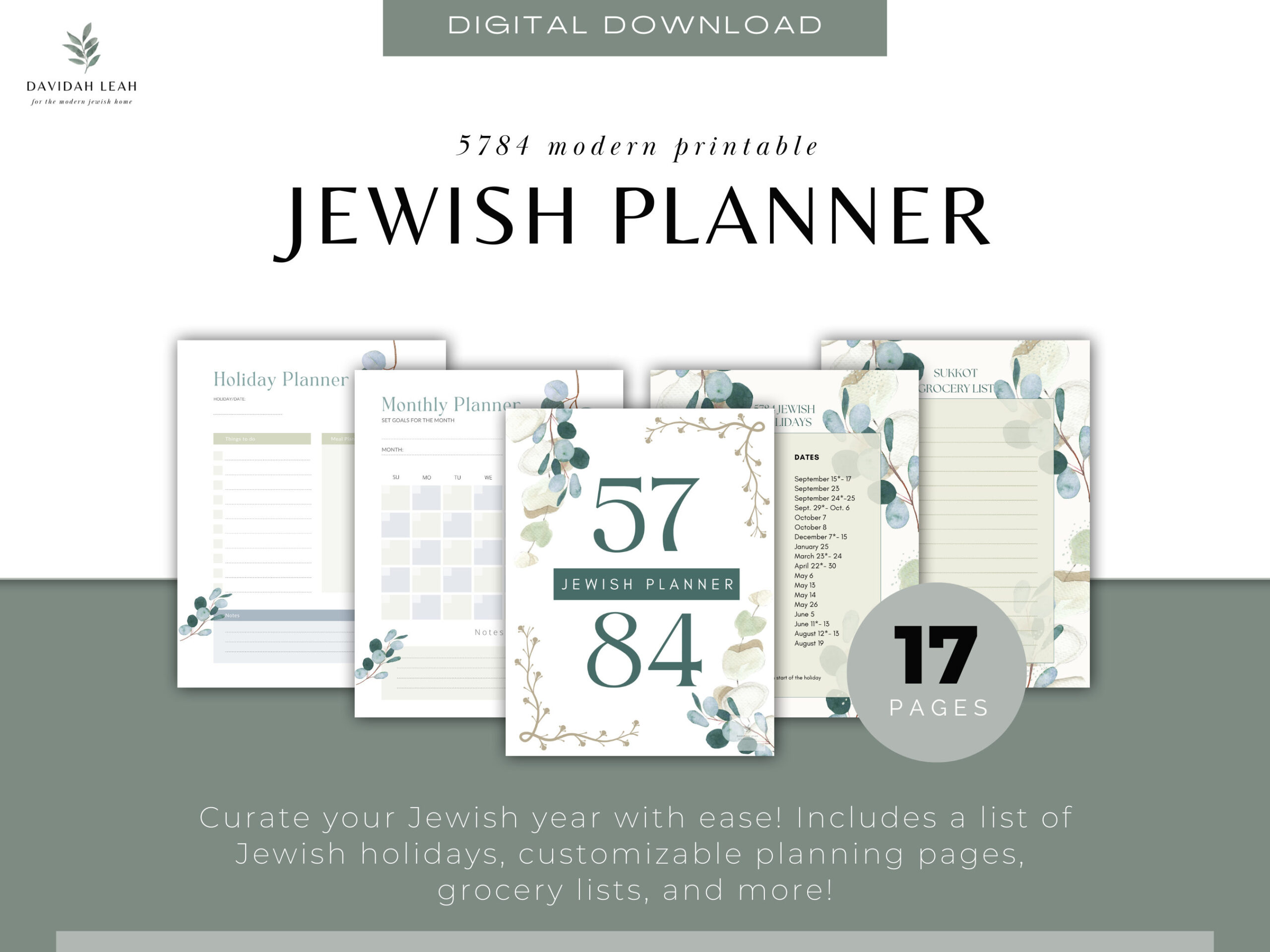 5784 Printable Jewish Planner/Calendar 2023-2024 Jewish - Etsy |  Calendar 2024