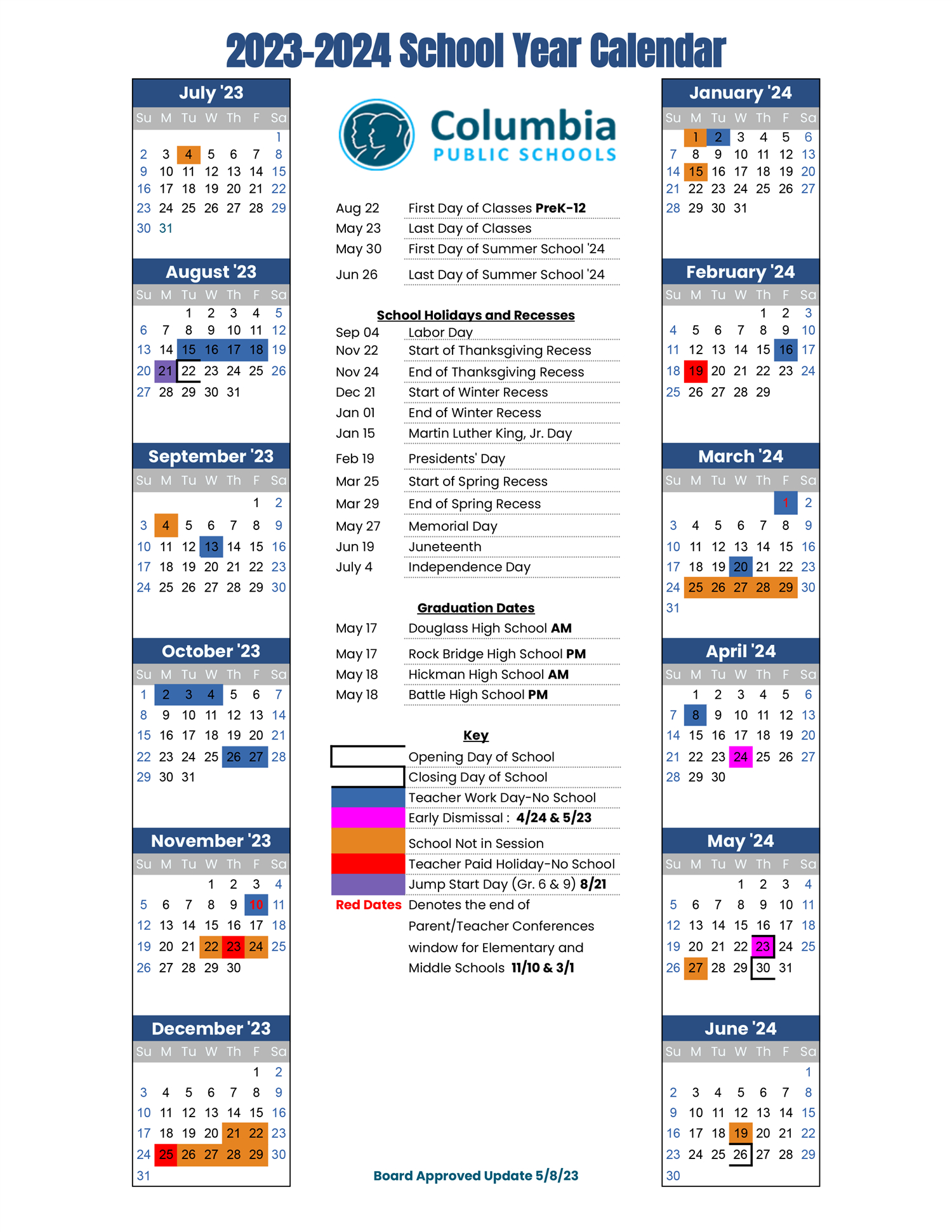 About Columbia Public Schools / Calendar - School Year | Mizzou Academic Calendar 2024 Printable