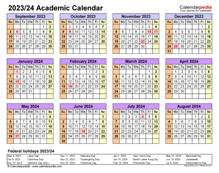 2023 and 2024 School Calendar Free Printable | Calendar 2024