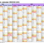 Academic Calendars 2023/24 Uk   Free Printable Word Templates | 2023 And 2024 Academic Calendar Printable