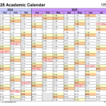 Academic Calendars 2024/2025   Free Printable Excel Templates | Printable Academic Calendar 2024 25