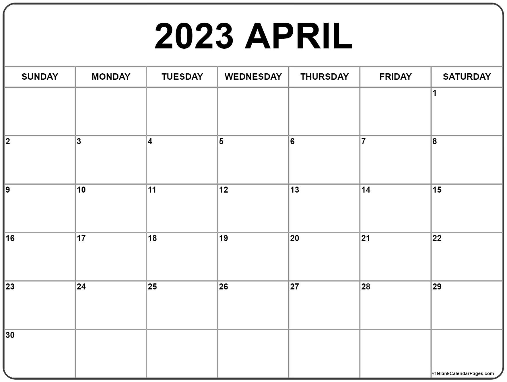 April 2023 Calendar | Free Printable Calendar |  Calendar 2024