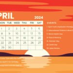 April 2024 Calendar With Holidays   Download In Word, Illustrator | April 2024 Calendar With Holidays Printable Free