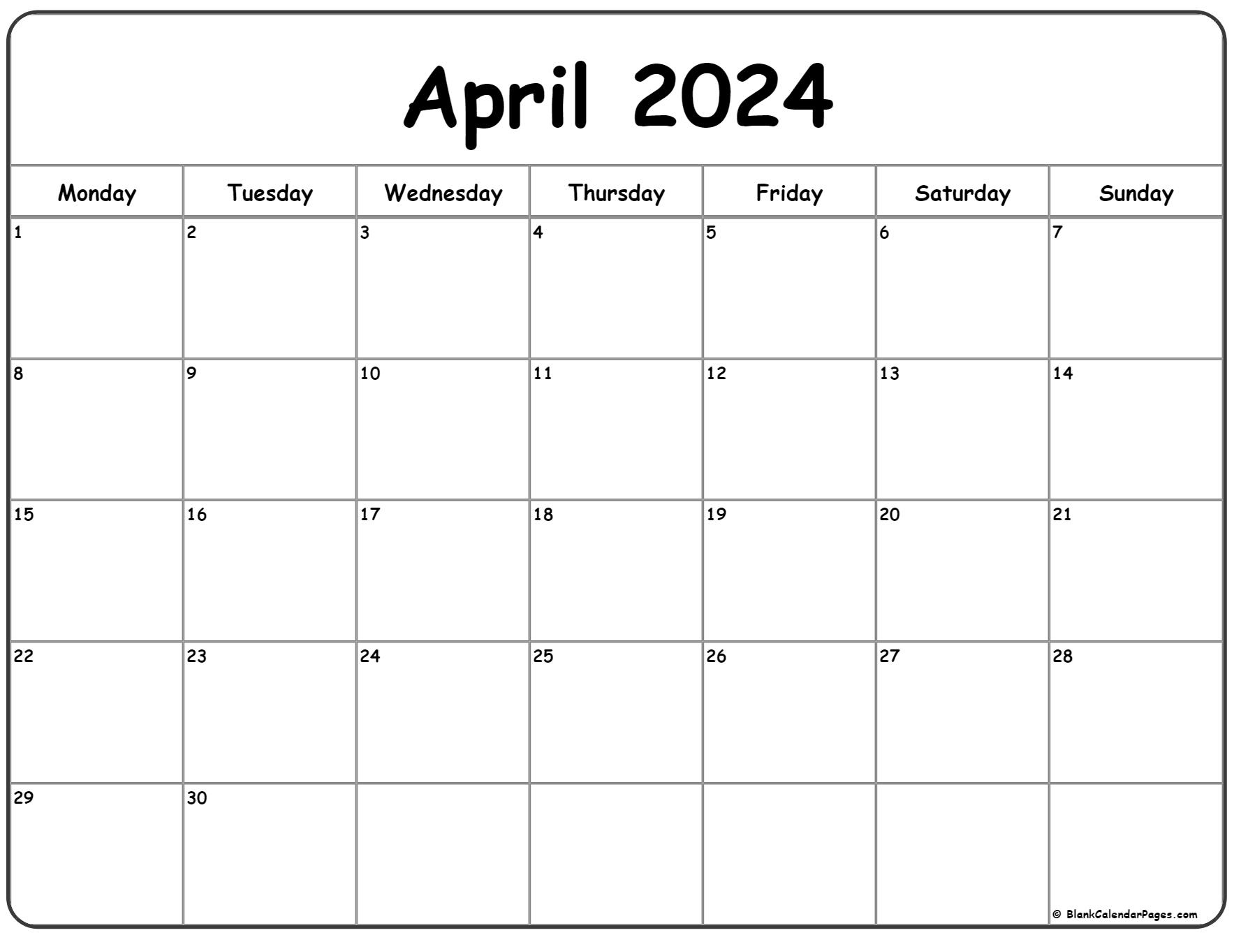 April 2024 Printable Calendar | Calendar 2024 | Printable Calendar 2024