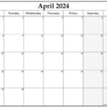 April 2024 Monday Calendar | Monday To Sunday |  Calendar 2024