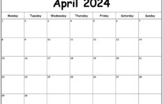 April 2024 Monday Calendar | Monday To Sunday | Printable Calendar April 2024