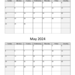 April And May 2024 Calendar | Wikidates |  Calendar 2024