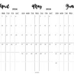 April To June 2024 Calendar Templates   Spootviral |  Calendar 2024