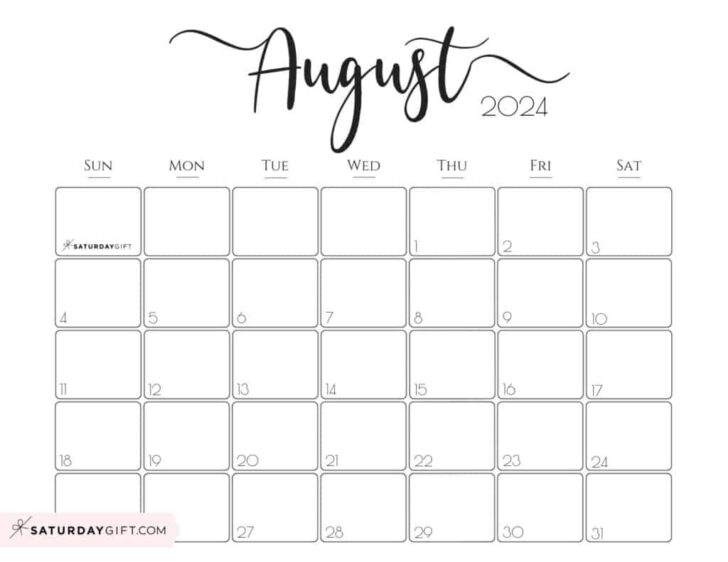 2024 August Calendar Printable | Calendar 2024