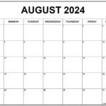 August 2024 Calendar | Free Printable Calendar | 2024 August Calendar Printable