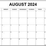 August 2024 Calendar | Free Printable Calendar | 2024 Blank Printable Calendar