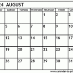 August 2024 Calendar Printable | 2024 August Calendar Printable