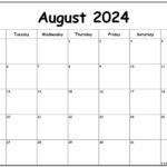 August 2024 Monday Calendar | Monday To Sunday | 2024 August Calendar Printable