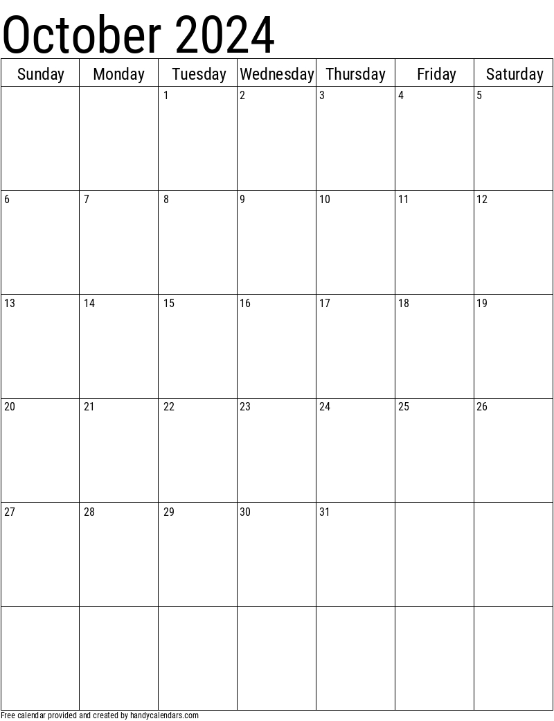 August 2024 Vertical Calendar - Handy Calendars |  Calendar 2024