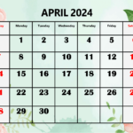 Blank April 2024 Calendar Printable Pdf Template With Holidays | Printable April 2024 Calendar With Holidays
