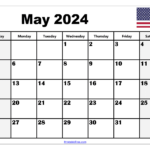 Blank May 2024 Calendar Printable Pdf Templates With Holidays | 2024 Printable Calendar With Holidays By Month