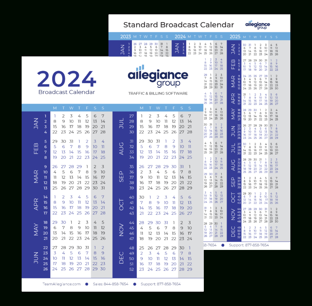 Broadcast Calendar 2024 - Allegiance Group | |  Calendar 2024