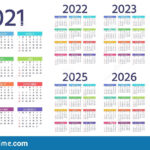 Calendar 2021 2022 2023 2024 2025 2026 2027 Years. Vector | 3 Year Calendar 2021 To 2024 Printable