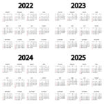 Calendar 2022, 2023, 2024, 2025 Year. The Week Starts On Sunday |  Calendar 2024