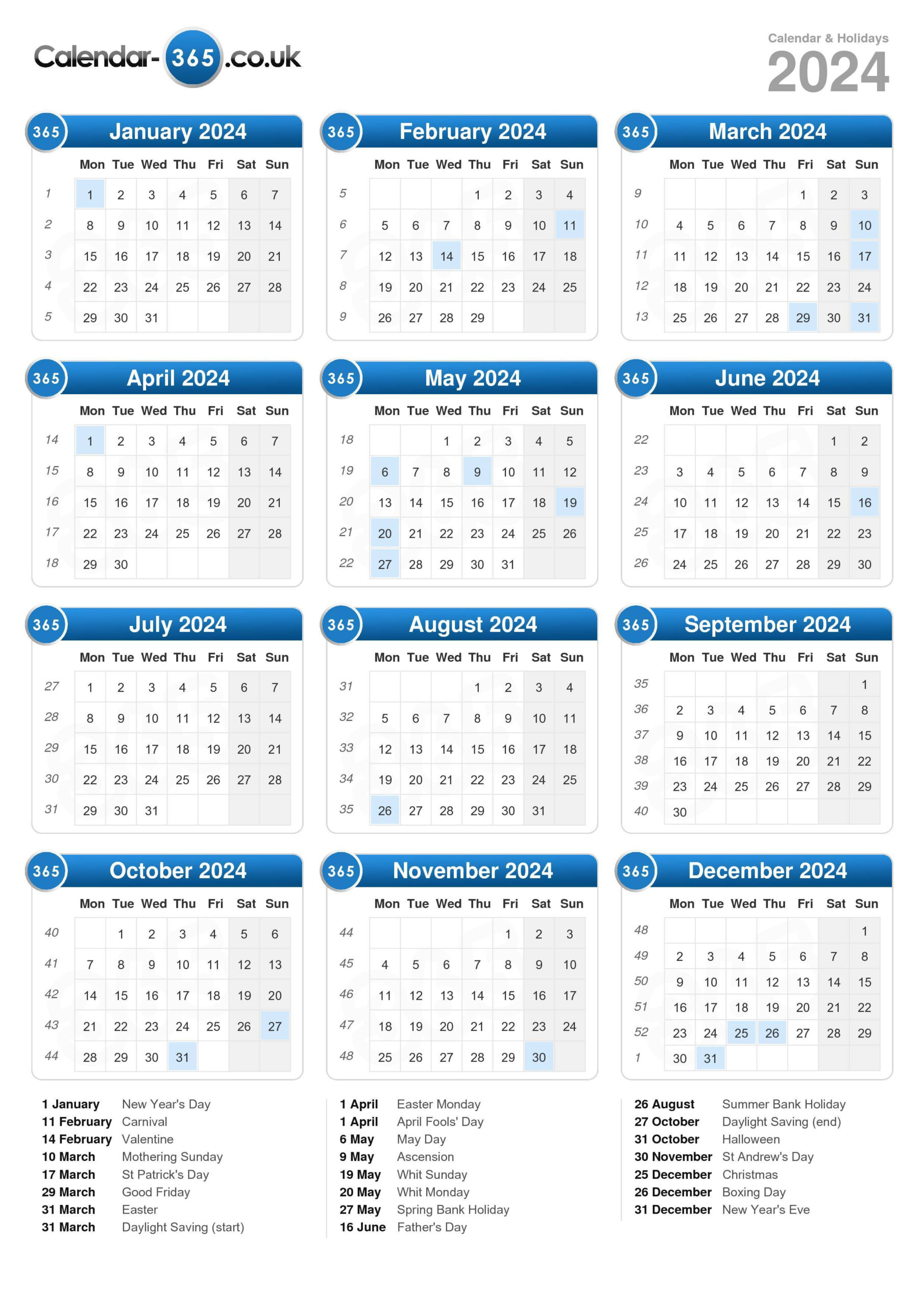 Calendar 2024 | 2023 Calendar 2024 Printable Uk