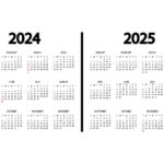 Calendar 2024, 2025 Year. The Week Starts On Sunday. Annual | 2024 Calendar 2025 Printable