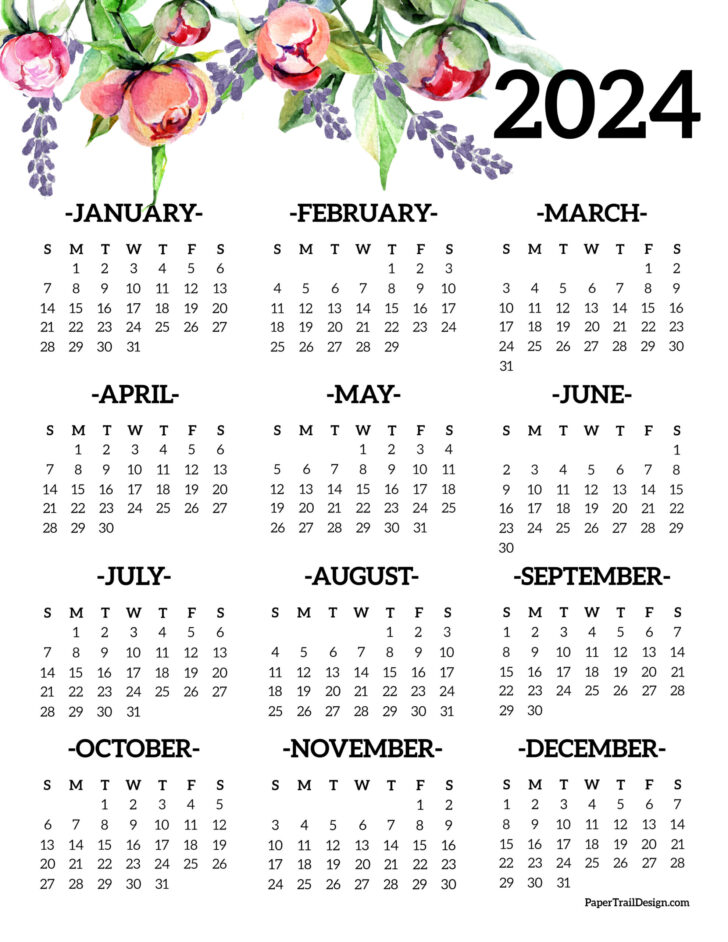 2024 at a Glance Calendar Printable | Calendar 2024