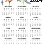 Calendar 2024 Printable One Page   Paper Trail Design | Printable Calendar 2024 Year At A Glance