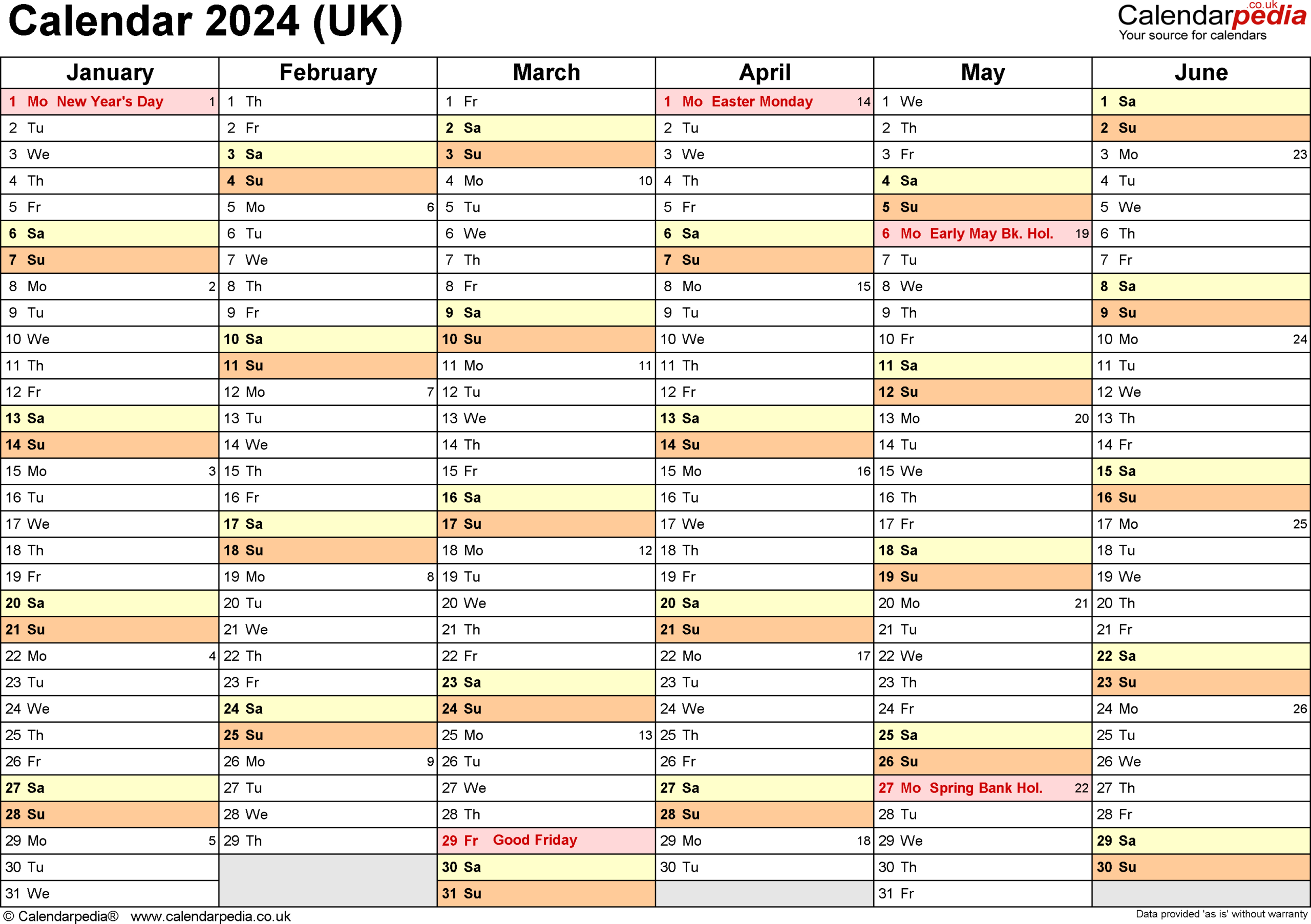 Calendar 2024 (Uk) - Free Printable Microsoft Word Templates | 2024 Calendar Printable Word