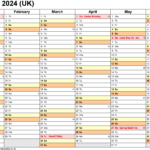 Calendar 2024 (Uk)   Free Printable Pdf Templates | 2024 Calendar Planner Free Printable