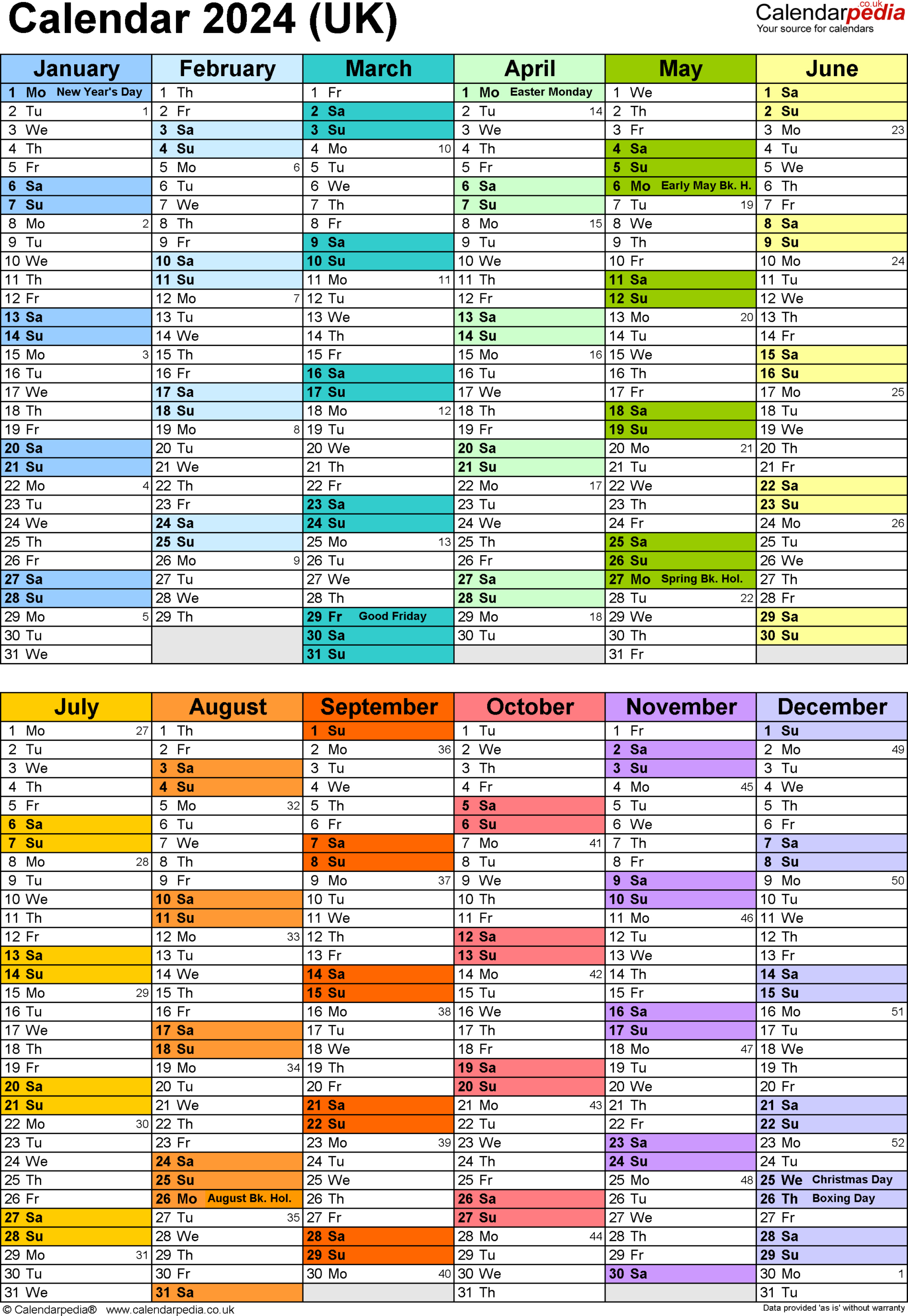 Calendar 2024 (Uk) - Free Printable Pdf Templates |  Calendar 2024