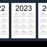 Calendar Grid For 2022, 2023 And 2024 Years. Simple Vertical | 3 Year Calendar 2022 To 2024 Printable Free