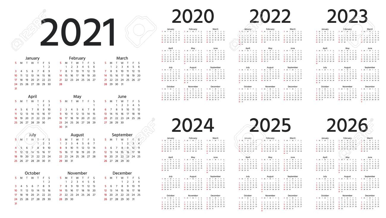 Calendrier 2021, 2022, 2023, 2024, 2025, 2026, 2020 Ans. La |  Calendar 2024