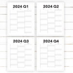 Calendrier Trimestriel 2024 Imprimable Blank Dated Quarterly Year | Quarterly Calendar 2024 Printable